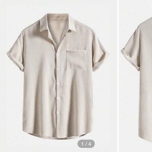 Men’s Xl short sleeve button front soft cord shirt, new with tags off white